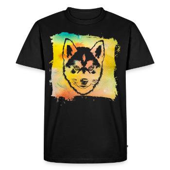 Husky - Men's Premium Organic T-Shirt - black - Front - Nico (187cm)