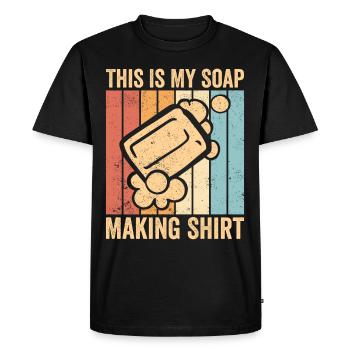 Fabricant de savon amusant - T-shirt Premium bio Homme - noir - Devant - Nico (187cm)
