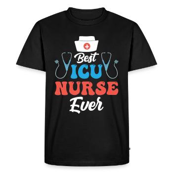 Best Intensive Care Nurse Ever - Men's Premium Organic T-Shirt - black - Front - Nico (187cm)