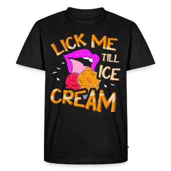 Lick Me Till Ice Cream Lover - T-shirt Premium bio Homme - noir - Devant - Nico (187cm)