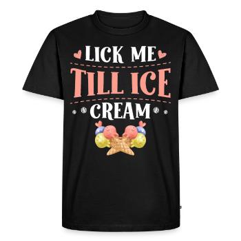 Lick Me Till Ice Cream Lover - T-shirt Premium bio Homme - noir - Devant - Nico (187cm)