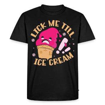 Lick Me Till Ice Cream Lover - T-shirt Premium bio Homme - noir - Devant - Nico (187cm)