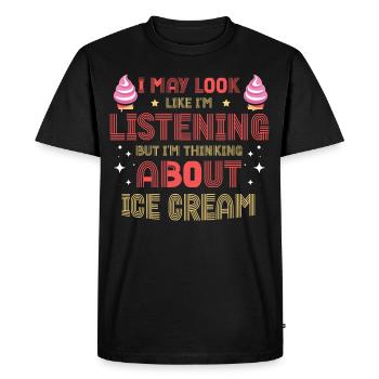 Amateurs de crème glacée gourmands aliments surgelés - T-shirt Premium bio Homme - noir - Devant - Nico (187cm)