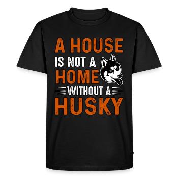A house is not a home without a husky - Men's Premium Organic T-Shirt - black - Front - Nico (187cm)