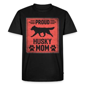 Fière maman Husky - T-shirt Premium bio Homme - noir - Devant - Nico (187cm)