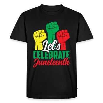 Célébrons Juneteenth Black African American - T-shirt Premium bio Homme - noir - Devant - Nico (187cm)
