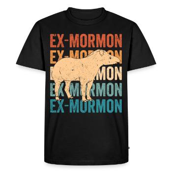 Ex Mormon Tapir Horse LDS Retro Exmo - Men's Premium Organic T-Shirt - black - Front - Nico (187cm)