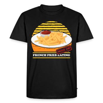 Frites restauration rapide frites restauration rapide cadeau - T-shirt Premium bio Homme - noir - Devant - Nico (187cm)