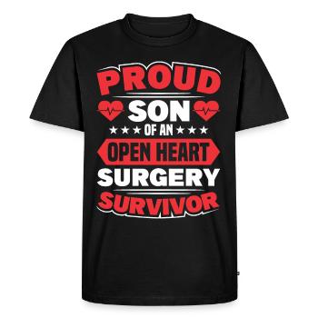 Heart Transplant Heart Surgery Heart Surgery Bypass - Men's Premium Organic T-Shirt - black - Front - Nico (187cm)