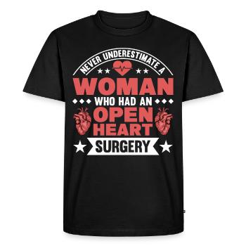 Heart Transplant Heart Surgery Heart Surgery Bypass - Men's Premium Organic T-Shirt - black - Front - Nico (187cm)