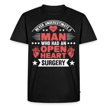 Heart Transplant Heart Surgery Heart Surgery Bypass - Men's Premium Organic T-Shirt - black - Front - Nico (187cm)