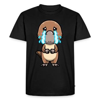 Émoticône ornithorynque de Kawaii - T-shirt Premium bio Homme - noir - Devant - Nico (187cm)