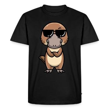 Émoticône ornithorynque de Kawaii - T-shirt Premium bio Homme - noir - Devant - Nico (187cm)