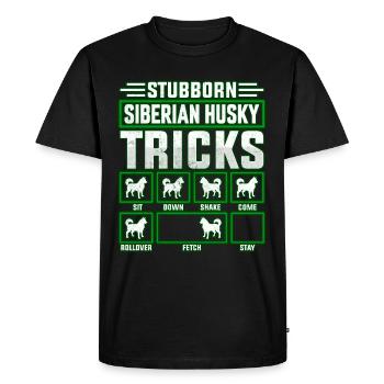 Astuces obstinées de Husky sibérien - T-shirt Premium bio Homme - noir - Devant - Nico (187cm)