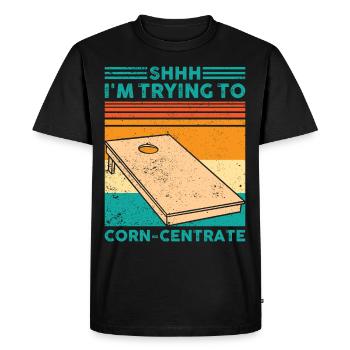 Drôle de trou de maïs Cornhole Retro - T-shirt Premium bio Homme - noir - Devant - Nico (187cm)
