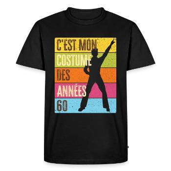 Années 60 Costume des 60s Disco Deguisement Tenue - T-shirt Premium bio Homme - noir - Devant - Nico (187cm)