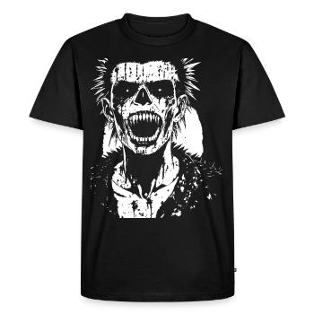 Punkrock Fan Skull with Mohawk Crazy Antisocial P - Men's Premium Organic T-Shirt - black - Front - Nico (187cm)