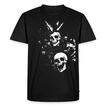 Crâne d’éventail d’anarchie avec Mohawk Crazy Antisocial Pu - T-shirt Premium bio Homme - noir - Devant - Nico (187cm)