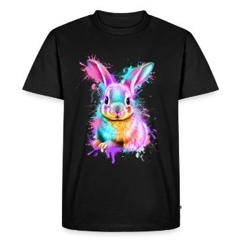 Lapin Lapin Coloré - T-shirt Premium bio Homme - noir - Devant - Nico (187cm)