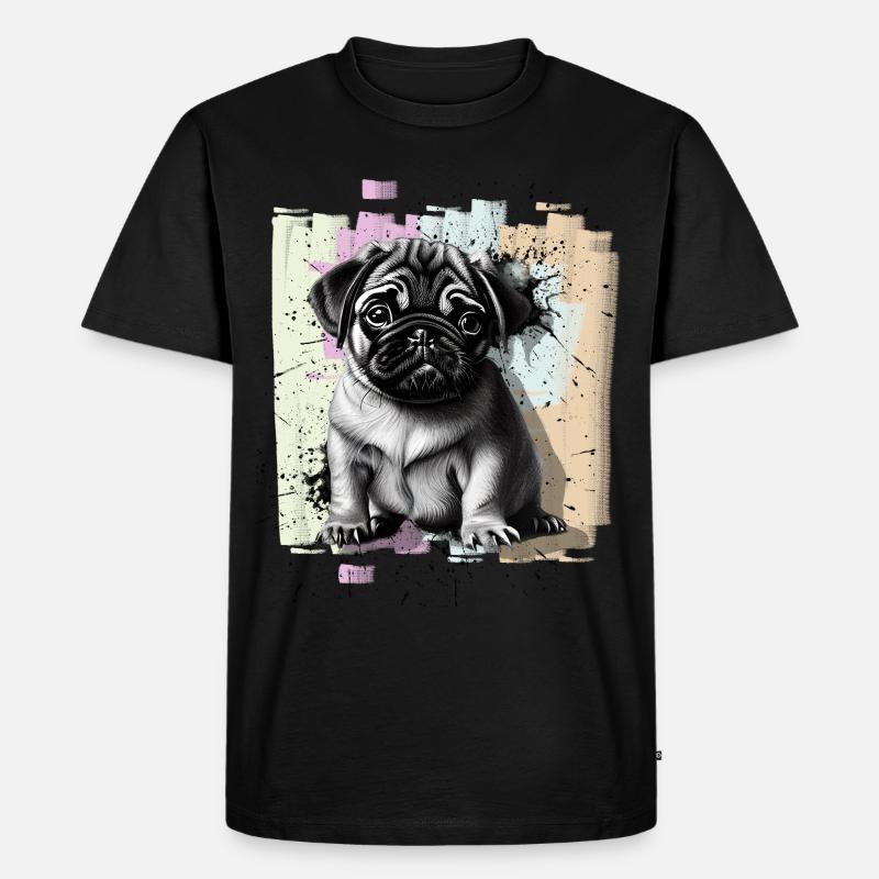 Mops - Männer Premium Bio T-Shirt - Schwarz