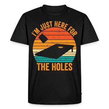 Funny Cornhole Corn Hole Retro - Men's Premium Organic T-Shirt - black - Front - Nico (187cm)