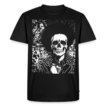 Anarchy Fan Skull with Mohawk Crazy Antisocial Pu - Men's Premium Organic T-Shirt - black - Front - Nico (187cm)