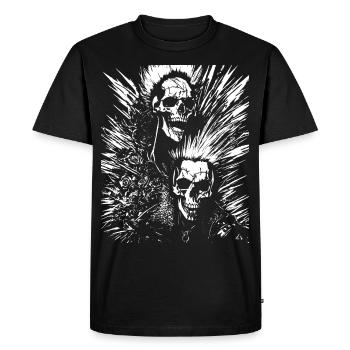 Horror Fan Skull with Mohawk Crazy Punkrocker Pun - Men's Premium Organic T-Shirt - black - Front - Nico (187cm)