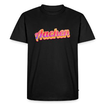 Aachenerin Aachener Aix-la-Chapelle - T-shirt Premium bio Homme - noir - Devant - Nico (187cm)