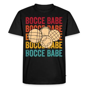 Drôle de boule de boccia rétro - T-shirt Premium bio Homme - noir - Devant - Nico (187cm)
