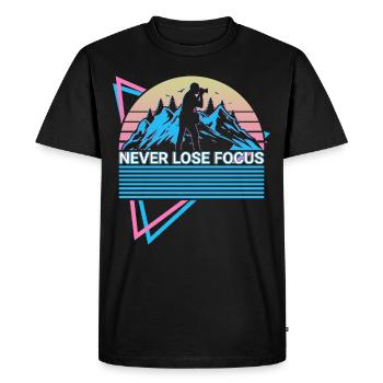 Appareil photo Photographie Photographe Rétro - T-shirt Premium bio Homme - noir - Devant - Nico (187cm)