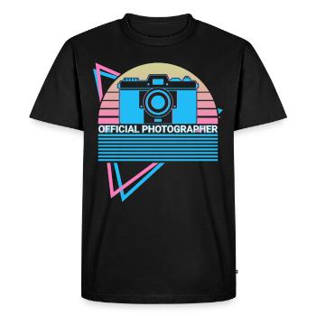 Caméra Photographie Rétro - T-shirt Premium bio Homme - noir - Devant - Nico (187cm)