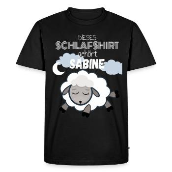 Schlafshirt Sabine - Männer Premium Bio T-Shirt - Schwarz - Vorne - Nico (187cm)