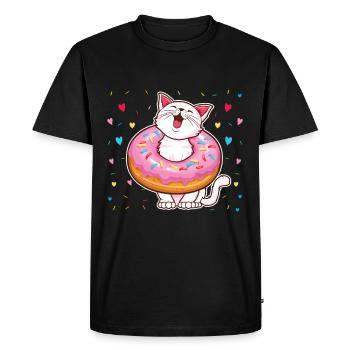 Cat Whisperer Donut Eater Donut Donut Lovers - T-shirt Premium bio Homme - noir - Devant - Nico (187cm)