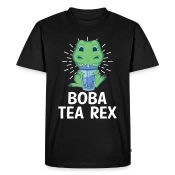 Boba Tea Rex Bubble Tea Lover Boba Tea Drinker - Men's Premium Organic T-Shirt - black - Front - Nico (187cm)