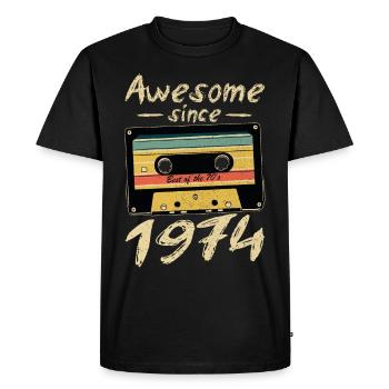 1974 Anniversaire 1974 Né Cadeau d’anniversaire - T-shirt Premium bio Homme - noir - Devant - Nico (187cm)