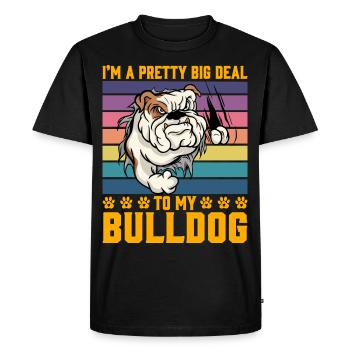 Je suis un gros problème pour mon Bulldog - T-shirt Premium bio Homme - noir - Devant - Nico (187cm)