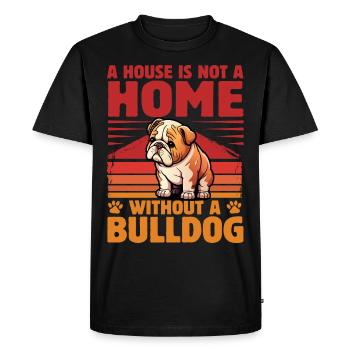 Une maison n’est pas une maison sans bouledogue - T-shirt Premium bio Homme - noir - Devant - Nico (187cm)
