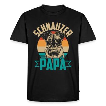 Schnauzer Papa Chien Animaux de compagnie Dictons Schnauzers - T-shirt Premium bio Homme - noir - Devant - Nico (187cm)