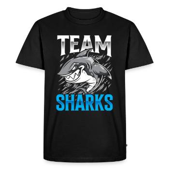 Team Sharks Shark Diving Shark Shark Shark Tooth - Men's Premium Organic T-Shirt - black - Front - Nico (187cm)