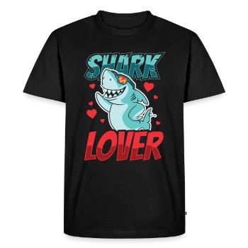 Amoureux des requins Requins Requin Plongée Shark Dent - T-shirt Premium bio Homme - noir - Devant - Nico (187cm)
