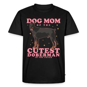 Doberman Mom | Dog Mom Dog Owner Gift - Men's Premium Organic T-Shirt - black - Front - Nico (187cm)