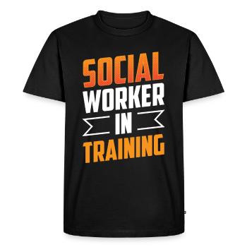 Travailleur social en formation Travailleur social - T-shirt Premium bio Homme - noir - Devant - Nico (187cm)