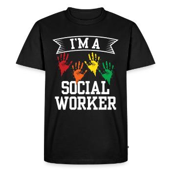 Je suis travailleur social formation de travailleur social - T-shirt Premium bio Homme - noir - Devant - Nico (187cm)