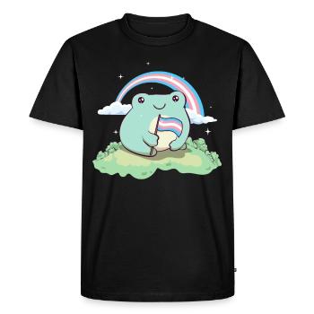 Fierté transgenre Grenouille drapeau trans LGBTQ subtile - T-shirt Premium bio Homme - noir - Devant - Nico (187cm)
