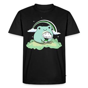 Demiromantique Pride Flag Mignon Grenouille Pi - T-shirt Premium bio Homme - noir - Devant - Nico (187cm)