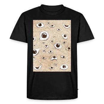 Weirdcore Aesthetic Eyes Pattern - Men's Premium Organic T-Shirt - black - Front - Nico (187cm)