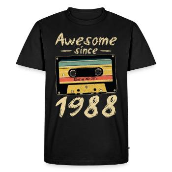 1988 Anniversaire 1988 Né Cadeau d’anniversaire - T-shirt Premium bio Homme - noir - Devant - Nico (187cm)