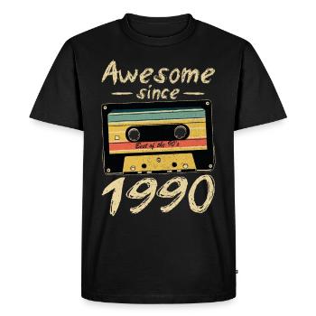 1990 Anniversaire 1990 Né Cadeau d’anniversaire - T-shirt Premium bio Homme - noir - Devant - Nico (187cm)