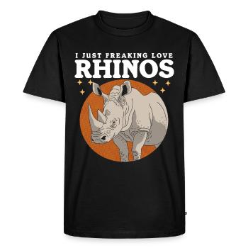 Rhinocéros Rhinocéros Rhinocéros Cadeau - T-shirt Premium bio Homme - noir - Devant - Nico (187cm)