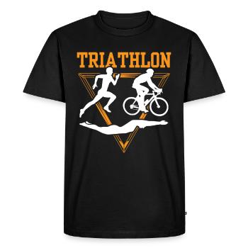 Triathlon Sport Triathlète Triathlète Triathlons - T-shirt Premium bio Homme - noir - Devant - Nico (187cm)